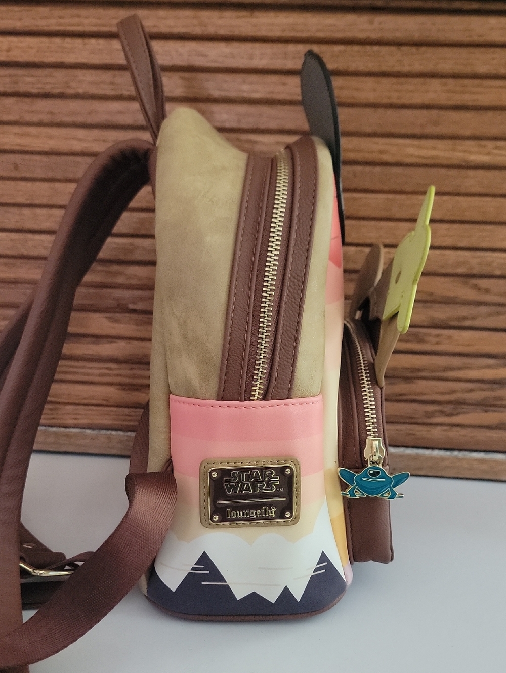 Loungefly Brown Star Wars Character Mini Backpack Disney Parks Yoda - Picture 6 of 12
